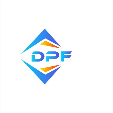 Beyaz arka planda DPF soyut teknoloji logosu tasarımı. DPF yaratıcı harf logosu kavramı.