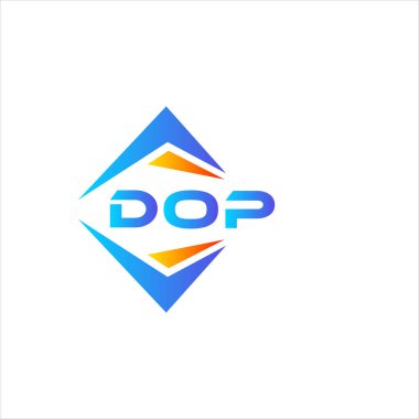 DOP, beyaz arka planda soyut teknoloji logosu tasarımı. DOP yaratıcı harflerin baş harfleri logo kavramı.