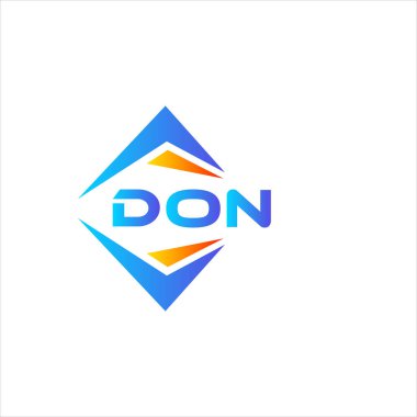 Beyaz arka planda don soyut teknoloji logosu tasarımı. Don yaratıcı harflerin baş harfleri logo kavramı.