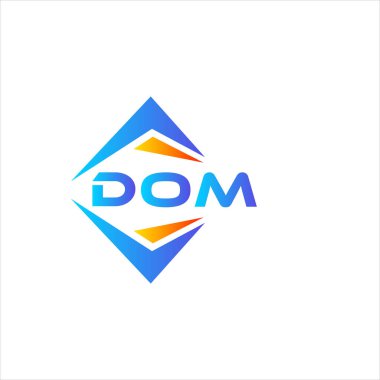 DOM, beyaz arka planda soyut teknoloji logosu tasarımı. DOM yaratıcı harf logosu kavramı.
