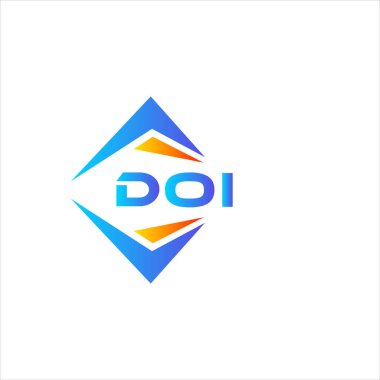 Beyaz arka planda yapay zeka teknolojisi logosu tasarımı. DOI yaratıcı harf logosu kavramı.