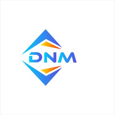 Beyaz arka planda DNM soyut teknoloji logosu tasarımı. DNM yaratıcı harf logosu kavramı.