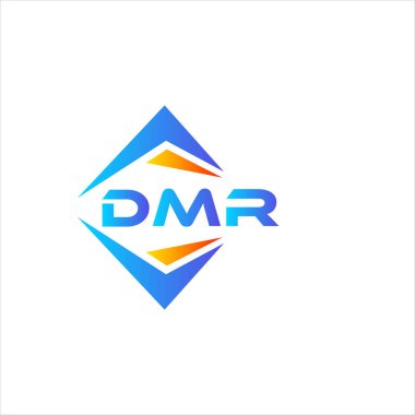 Beyaz arka planda DMR soyut teknoloji logosu tasarımı. DMR yaratıcı harflerin baş harfleri logo kavramı.