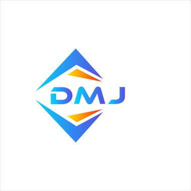Beyaz arka planda DMJ soyut teknoloji logosu tasarımı. DMJ yaratıcı harflerin baş harfleri logo kavramı.
