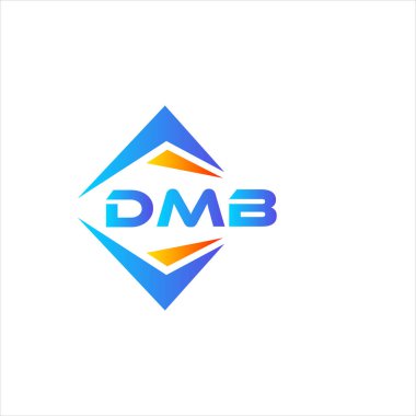 Beyaz arka planda DMB soyut teknoloji logosu tasarımı. DMB yaratıcı harf logosu kavramı.