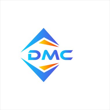 Beyaz arka planda DMC soyut teknoloji logosu tasarımı. DMC yaratıcı harf logosu kavramı.