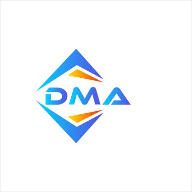 Beyaz arka planda DMA soyut teknoloji logo tasarımı. DMA yaratıcı harf logosu kavramı.