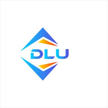 Beyaz arka planda DLU soyut teknoloji logosu tasarımı. DLU yaratıcı harflerin baş harfleri logo kavramı.