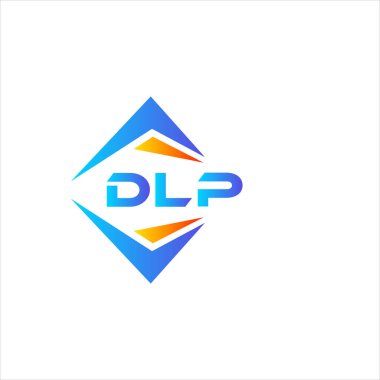 Beyaz arka planda DLP soyut teknoloji logosu tasarımı. DLP yaratıcı harf logosu kavramı.