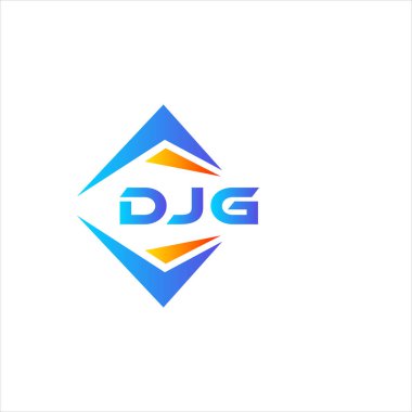 Beyaz arka planda DJG soyut teknoloji logosu tasarımı. DJG yaratıcı harflerin baş harfleri logo kavramı.
