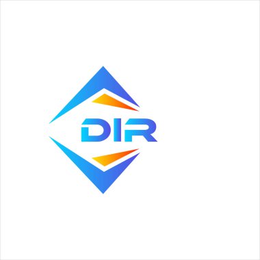 Beyaz arka planda DIR soyut teknoloji logosu tasarımı. DIR yaratıcı harflerin baş harfleri logo kavramı.