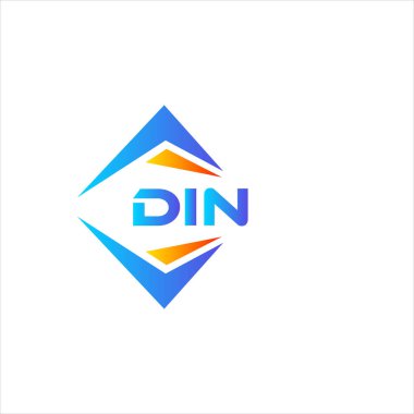 Beyaz arka planda DIN soyut teknoloji logo tasarımı. DIN yaratıcı harf logosu kavramı.