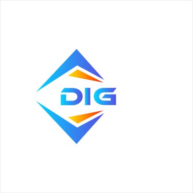 Beyaz arka planda DIG soyut teknoloji logosu tasarımı. DIG yaratıcı harflerin baş harfleri logo kavramı.