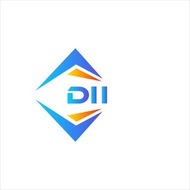 Beyaz arka planda DII soyut teknoloji logo tasarımı. Yaratıcı harflerin baş harfleri logo kavramı.