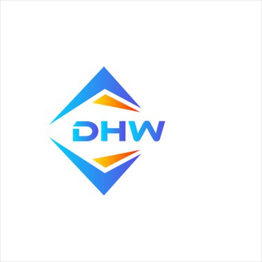 Beyaz arka planda DHW soyut teknoloji logosu tasarımı. DHW yaratıcı harf logosu kavramı.