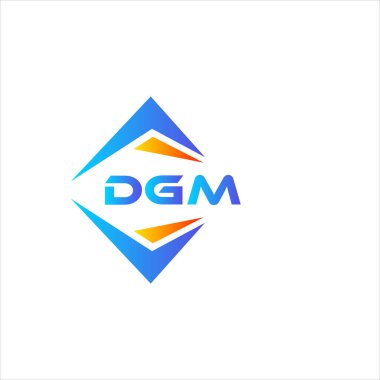 Beyaz arka planda DGM soyut teknoloji logosu tasarımı. DGM yaratıcı harf logosu kavramı.