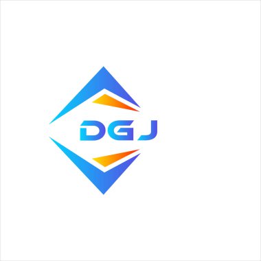 Beyaz arka planda DGJ soyut teknoloji logosu tasarımı. DGJ yaratıcı harf logosu kavramı.