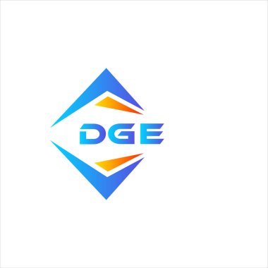 Beyaz arka planda DGE soyut teknoloji logosu tasarımı. DGE yaratıcı harflerin baş harfleri logo kavramı.