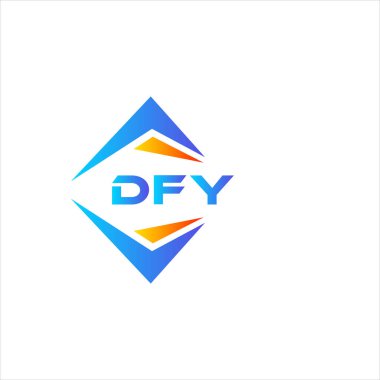 Beyaz arka planda DFY soyut teknoloji logosu tasarımı. DFY yaratıcı harflerin baş harfleri logo kavramı.