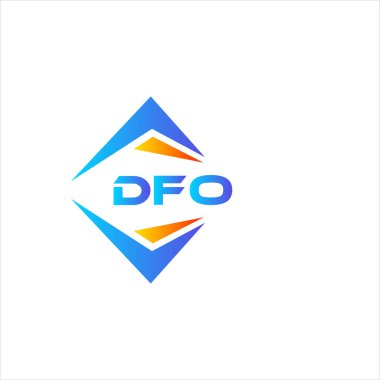 Beyaz arka planda DFO teknolojisi logosu tasarımı. DFO yaratıcı harflerin baş harfleri logo kavramı.