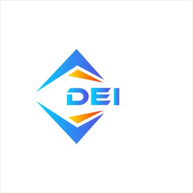 Beyaz arka planda DEI soyut teknoloji logosu tasarımı. DEI yaratıcı harflerin baş harfleri logo kavramı.