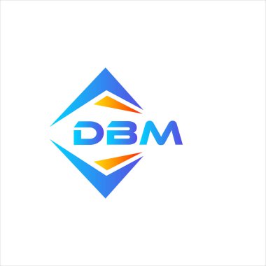 Beyaz arka planda DBM soyut teknoloji logosu tasarımı. DBM yaratıcı harf logosu kavramı.