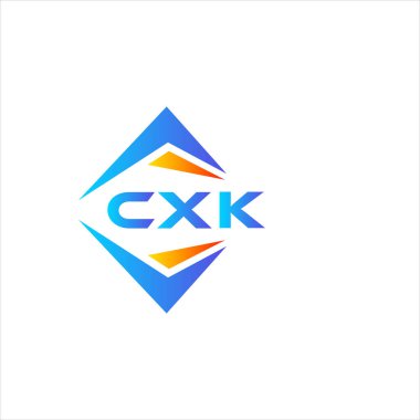 Beyaz arka planda CXK soyut teknoloji logosu tasarımı. CXK yaratıcı harf logosu kavramı.