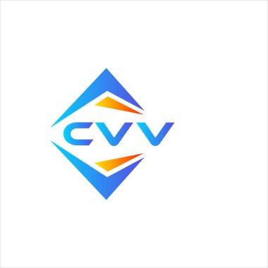 Beyaz arka planda CVV soyut teknoloji logosu tasarımı. CVV yaratıcı harf logosu kavramı.