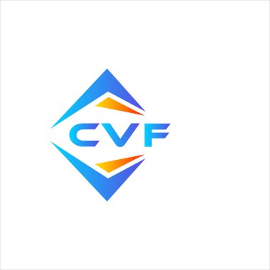 Beyaz arka planda CVF soyut teknoloji logo tasarımı. CVF yaratıcı harf logosu kavramı.
