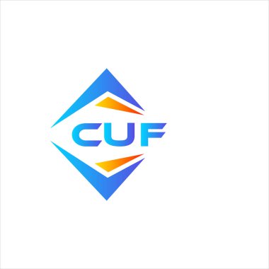 Beyaz arka planda CUF soyut teknoloji logosu tasarımı. CUF yaratıcı harf logosu kavramı.