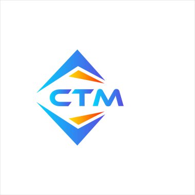 CTM soyut teknoloji logo tasarımı beyaz arka planda. CTM yaratıcı harflerin baş harfleri logo kavramı.