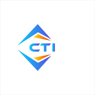 Beyaz arka planda CTI soyut teknoloji logosu tasarımı. CTI yaratıcı harf logosu kavramı.