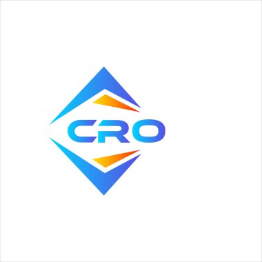 Beyaz arka planda CRO soyut teknoloji logosu tasarımı. CRO yaratıcı harf logosu kavramı.