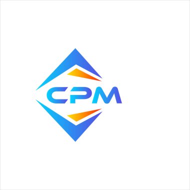 Beyaz arka planda CPM soyut teknoloji logosu tasarımı. CPM yaratıcı harf logosu kavramı.