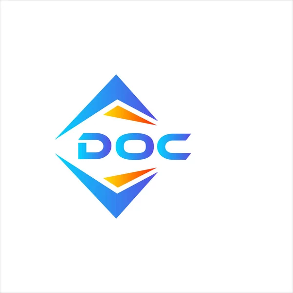 Doc Abstrakcyjny Projekt Logo Technologii Białym Tle Doc Twórcze Inicjały — Wektor stockowy