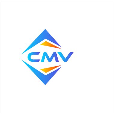 Beyaz arka planda CMV soyut teknoloji logosu tasarımı. CMV yaratıcı harflerin baş harfleri logo kavramı.