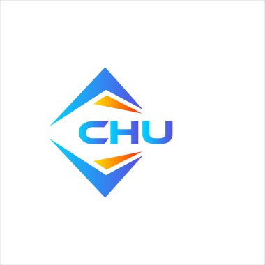 CHU soyut teknoloji logo tasarımı beyaz arka planda. CHU yaratıcı harflerin baş harfleri logo kavramı.