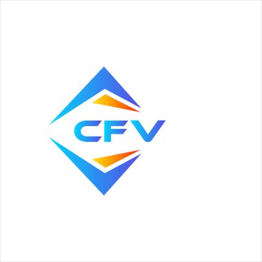 Beyaz arka planda CFV soyut teknoloji logosu tasarımı. CFV yaratıcı harflerin baş harfleri logo kavramı.