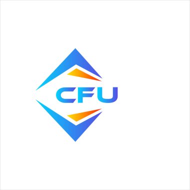 Beyaz arka planda CFU soyut teknoloji logosu tasarımı. CFU yaratıcı harflerin baş harfleri logo kavramı.
