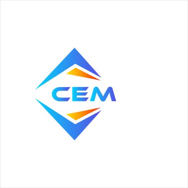 Beyaz arka planda CEM soyut teknoloji logosu tasarımı. CEM yaratıcı harflerin baş harfleri logo kavramı.