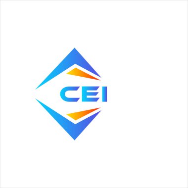Beyaz arka planda CEI soyut teknoloji logosu tasarımı. CEI yaratıcı harf logosu kavramı.