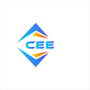 Beyaz arka planda CEE soyut teknoloji logosu tasarımı. CEE yaratıcı harflerin baş harfleri logo kavramı.