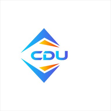 CDU soyut teknoloji logo tasarımı beyaz arka planda. CDU yaratıcı harf logosu kavramı.