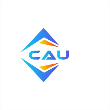 CAU, beyaz arka planda soyut teknoloji logosu tasarımı. CAU yaratıcı harf logosu kavramı.