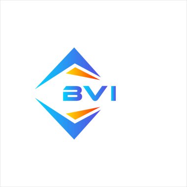 Beyaz arka planda BVI soyut teknoloji logosu tasarımı. BVI yaratıcı harf logosu kavramı.