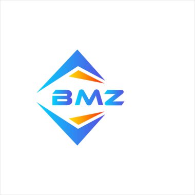 Beyaz arka planda BMZ soyut teknoloji logosu tasarımı. BMZ yaratıcı harf logosu kavramı.