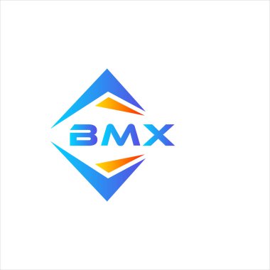 Beyaz arka planda BMX soyut teknoloji logosu tasarımı. BMX yaratıcı harf logosu kavramı.