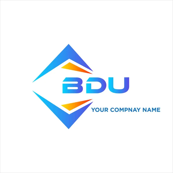 Desain Logo Teknologi Abstrak Bdu Pada Latar Belakang Putih Konsep - Stok Vektor