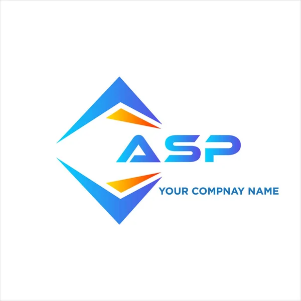 Desain Logo Teknologi Abstrak Asp Pada Latar Belakang Putih Konsep - Stok Vektor