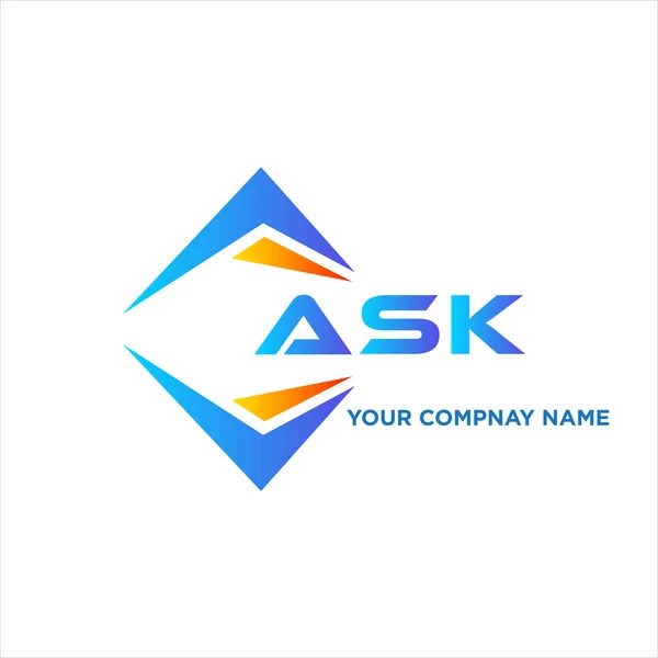 Ask Design Logotipo Tecnologia Abstrata Fundo Branco Ask Criativo Iniciais — Vetor de Stock